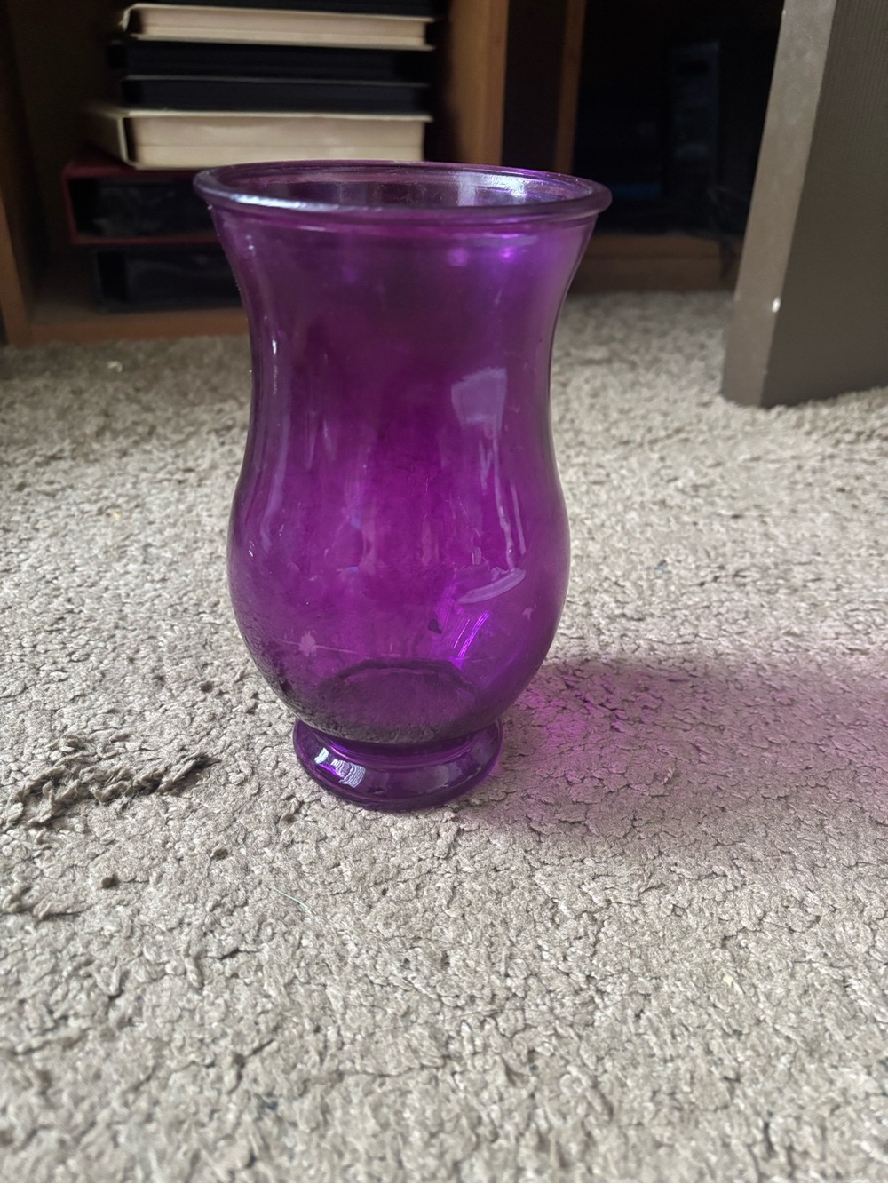 Purple Glass Hurricane Vase - Home Accents